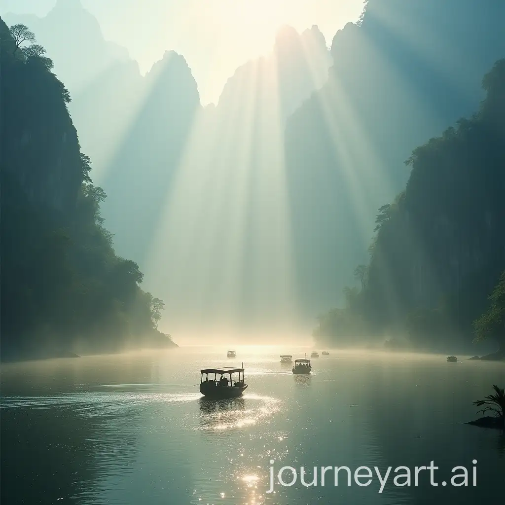 Tranquil-Scene-of-Nanhu-Lake-with-Sunlight-and-Boats