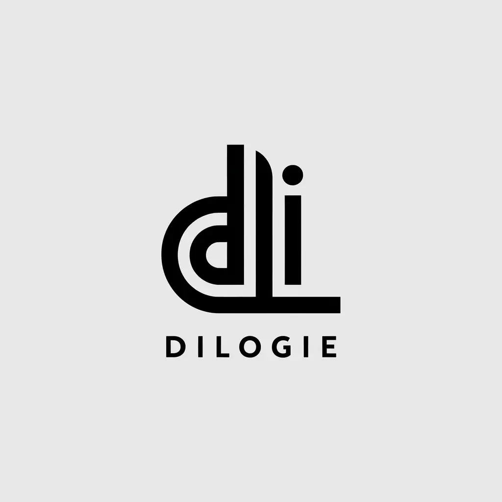 LOGO Design for Dilogie Minimalistic Vector Logo with DLI Symbol on Clear Background