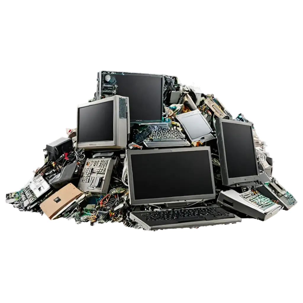 eletronic waste with motherboards and technological trash