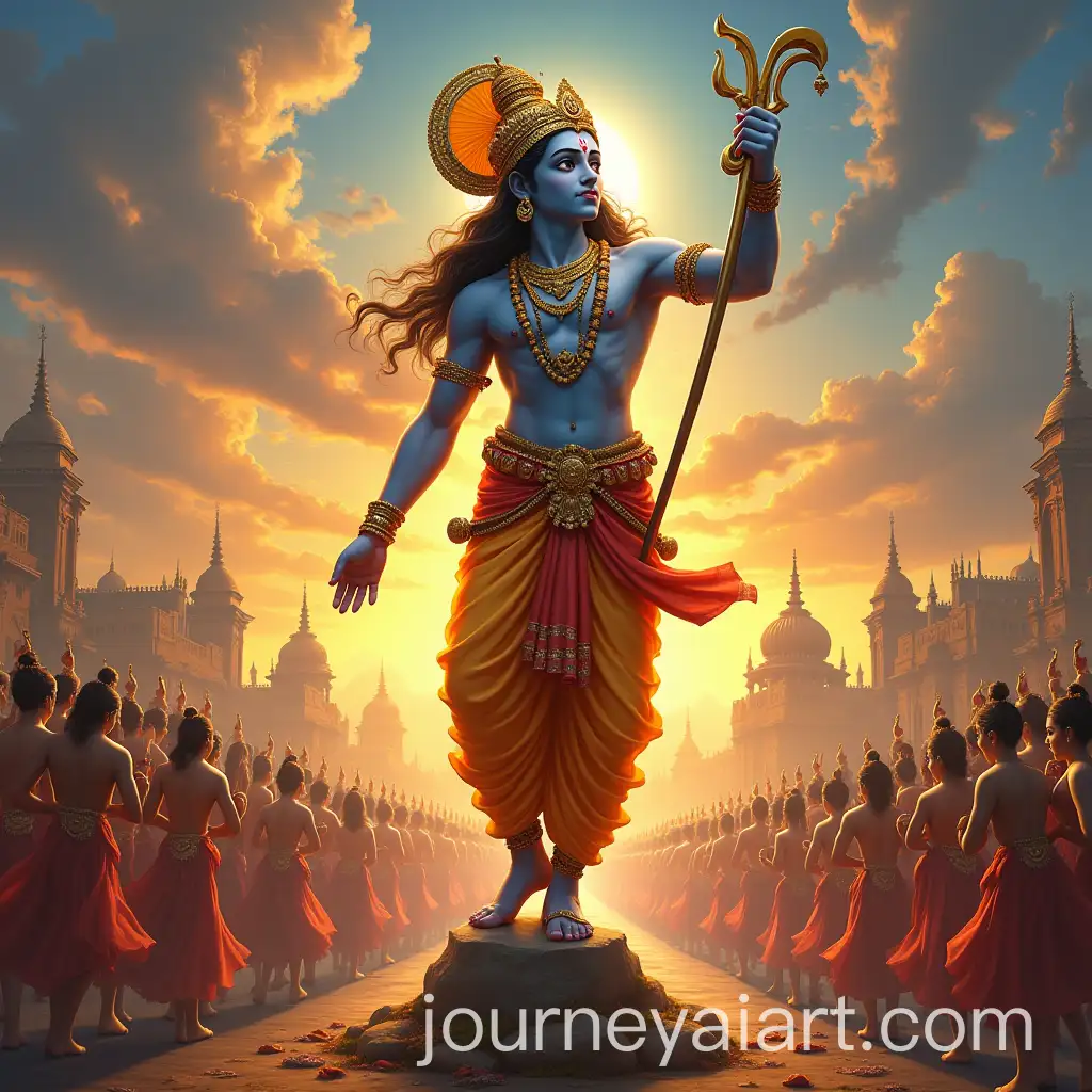 Realistic-Festival-Poster-of-Lord-Krishna-Lifting-Mount-Govardhan