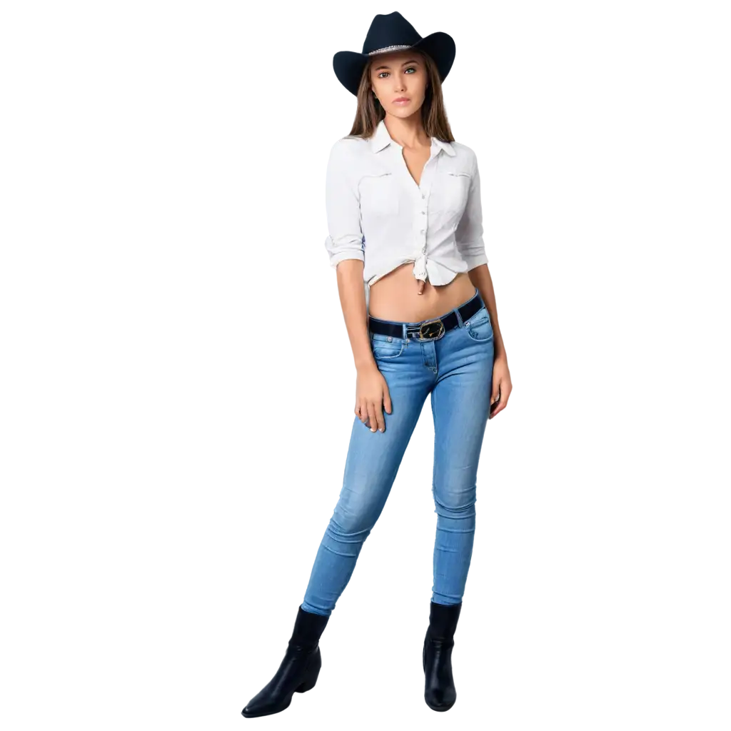 4k-High-Resolution-PNG-Image-of-a-Seductive-Cowgirl-in-Tight-Jeans-and-Rendered-Eyes