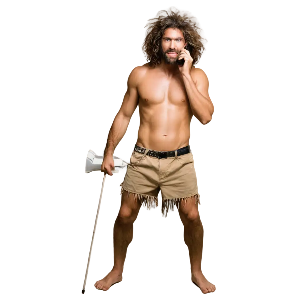 Caveman-Jacob-Drops-His-Cell-Phone-in-the-Toilet-PNG-Image-Humorous-and-Unique-Digital-Artwork