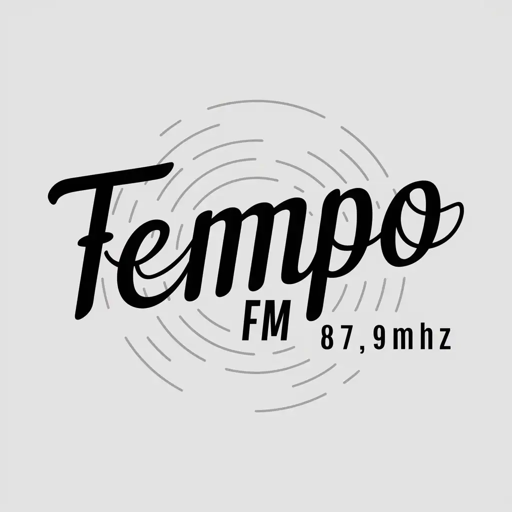 LOGO Design for Tempo FM 879MHz Radio and Music Theme with Clear Background