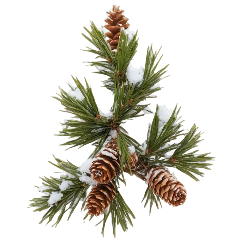 HighQuality-PNG-of-Pine-Branches-and-Cones-Covered-in-Snow-for-Seasonal-Decor-and-Design