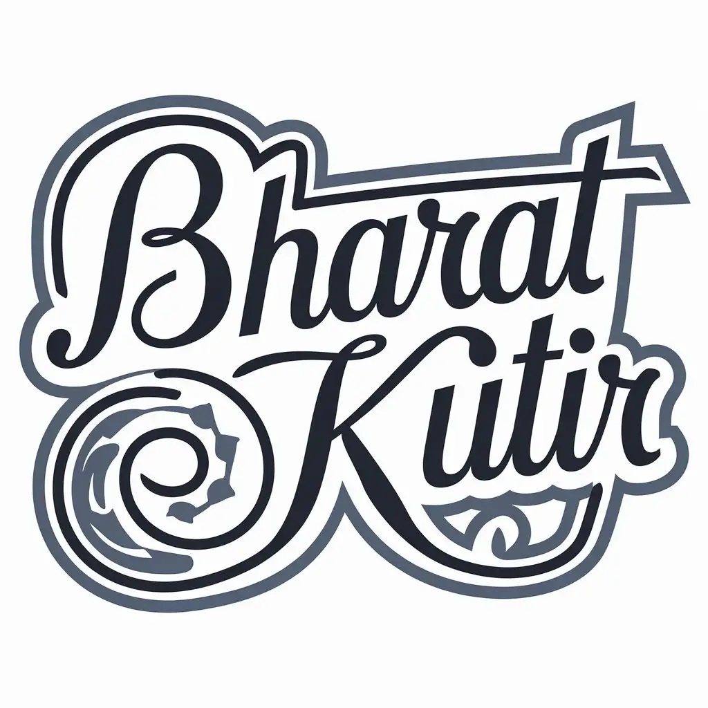 LOGO Design for Bharat Kutir Cursive Letters with a Modern Nonprofit Focus