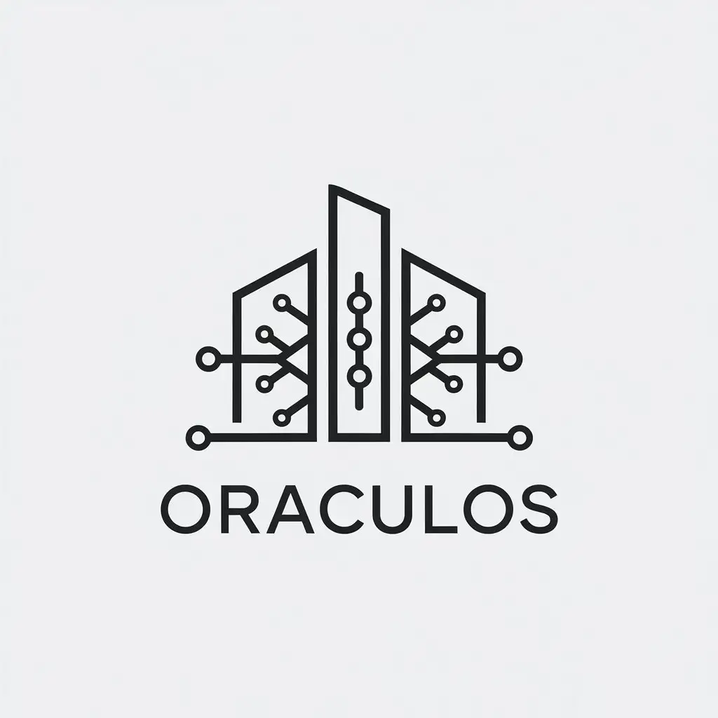 LOGO Design for ORACULOS Minimalistic Vector with Oracle Algorithms AI for Industry Optimization