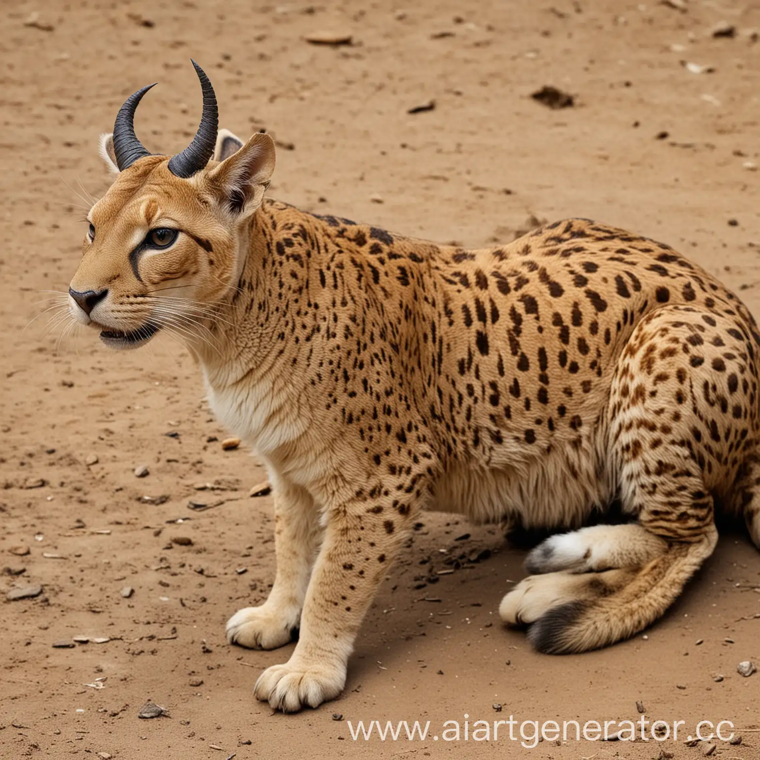 Cat body, head of a cow and instead of a tail, an Indian cobra