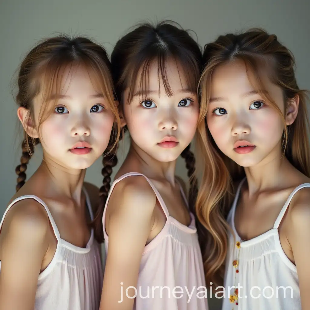 Three-Shy-Asian-Girls-with-Braids-and-Big-Eyes-in-Full-Body-Shot