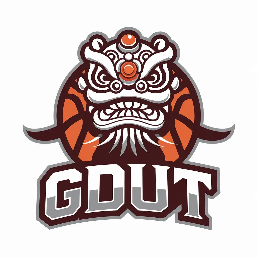 LOGO-Design-for-GDUT-Basketball-Lion-Dance-Symbol-with-Vibrant-Energy-and-Clear-Background