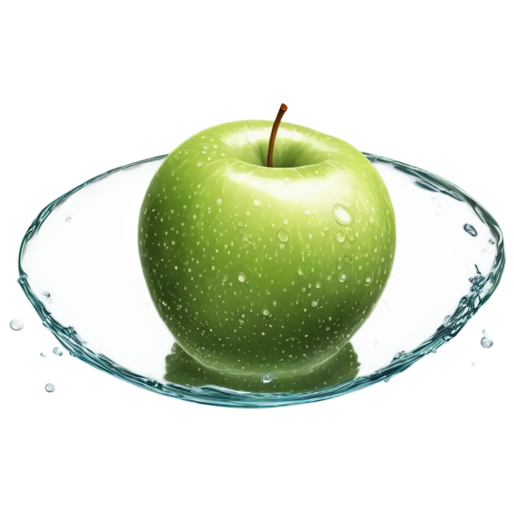 Vibrant-Green-Apple-Slices-PNG-Stunning-Airborne-Water-Illustration-for-Creative-Use