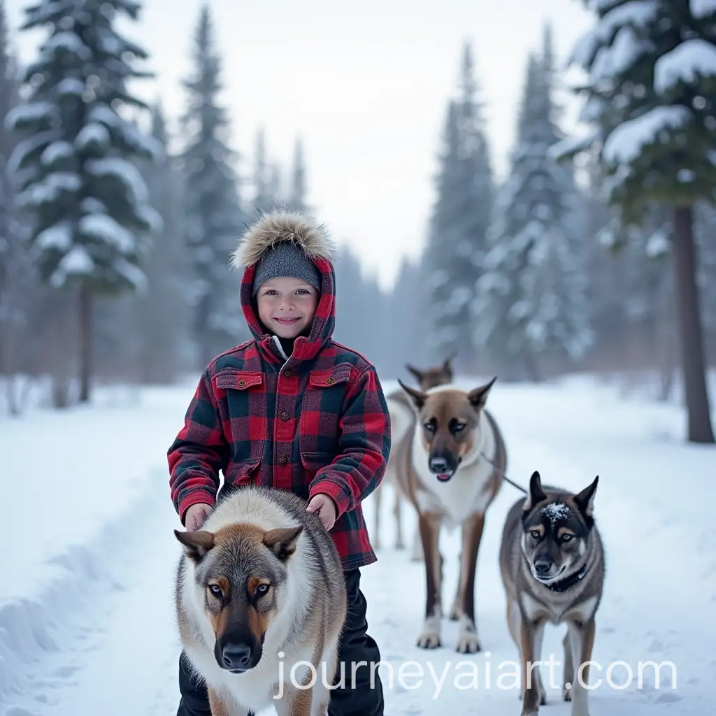 6YearOld-Boy-Christmas-Adventure-in-Lapland-with-Reindeers-and-Huskies