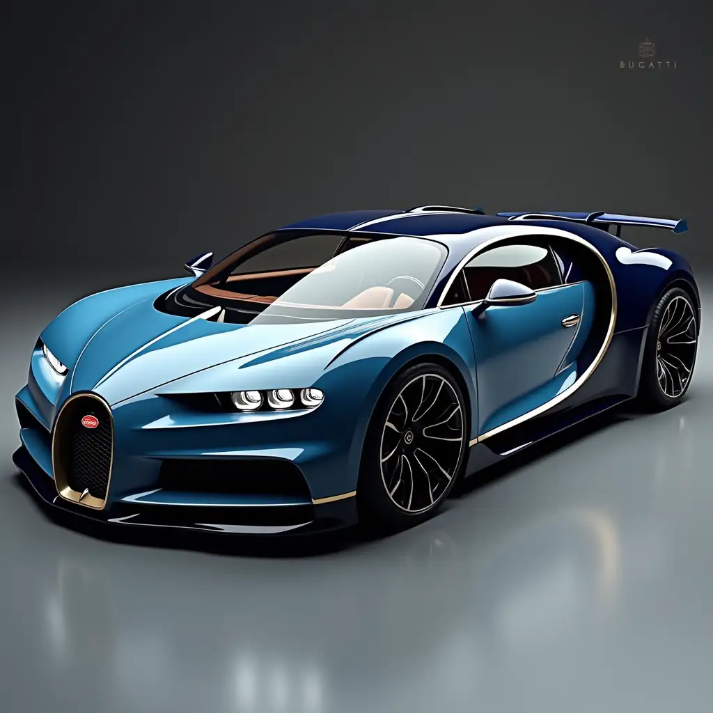 Create an elegant Bugatti car of 2080