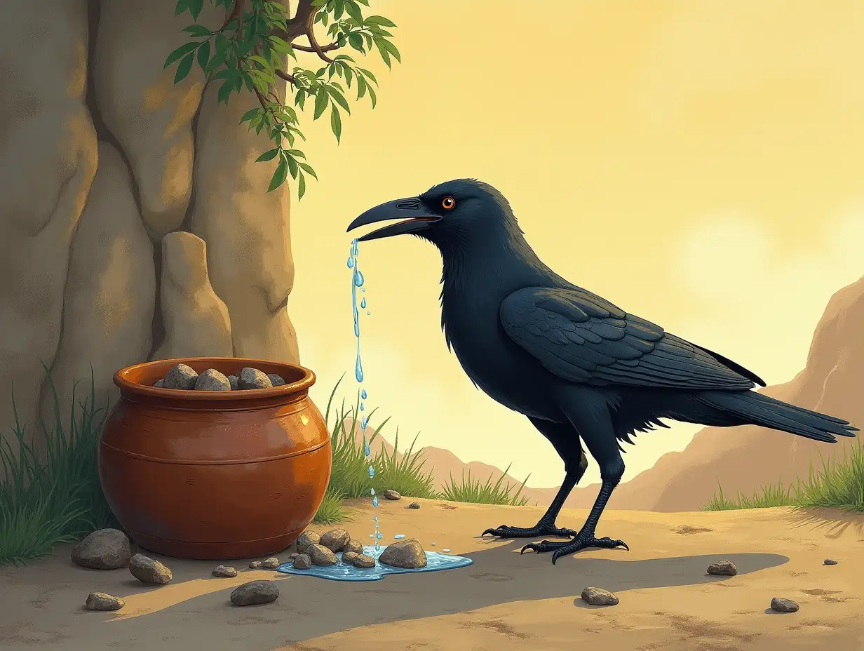 Thirsty-Crow-Solving-Problem-by-Raising-Water-Level