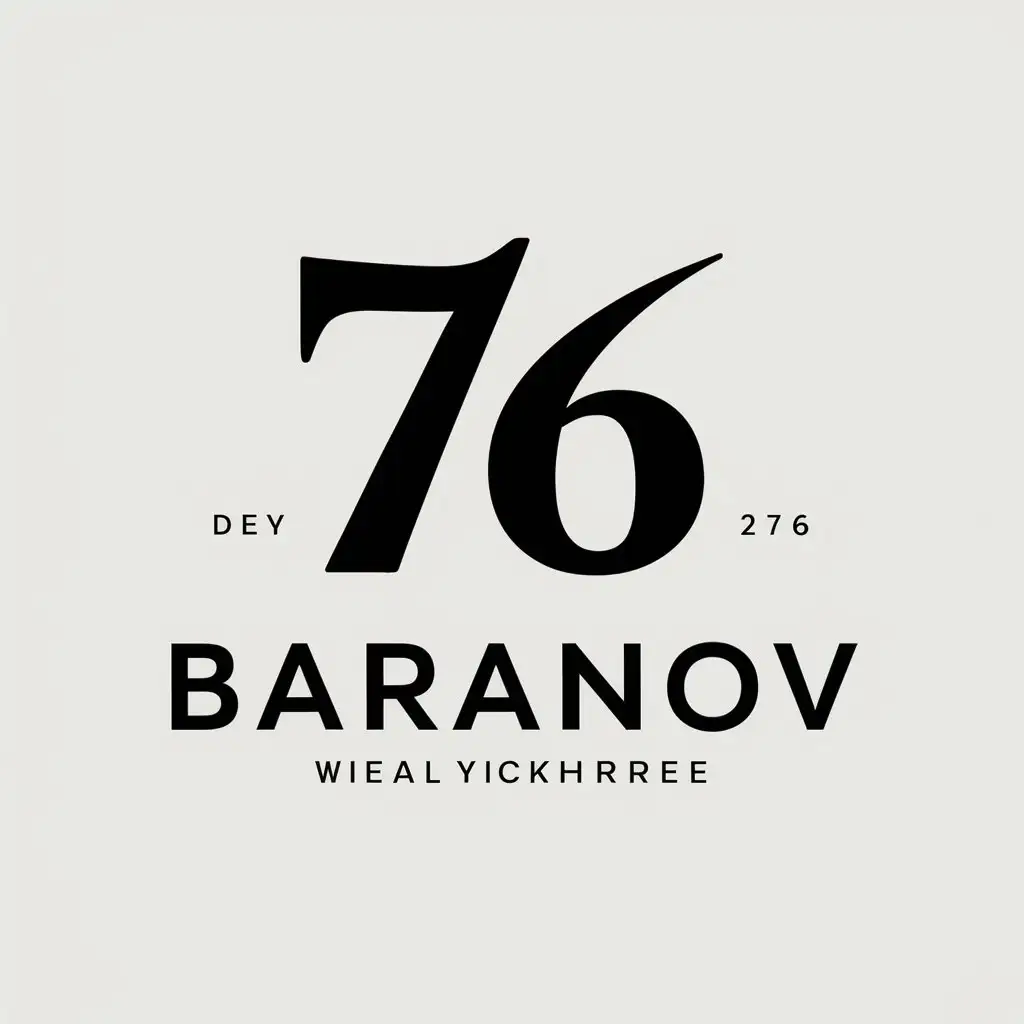 a vector logo design,with the text "Baranov", main symbol:76,Moderate,be used in Internet industry,clear background