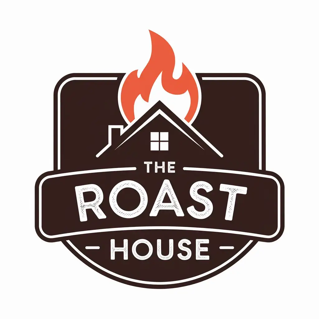 LOGO Design for The Roast House Flame House Symbol with Modern Style for Restaurant Industry