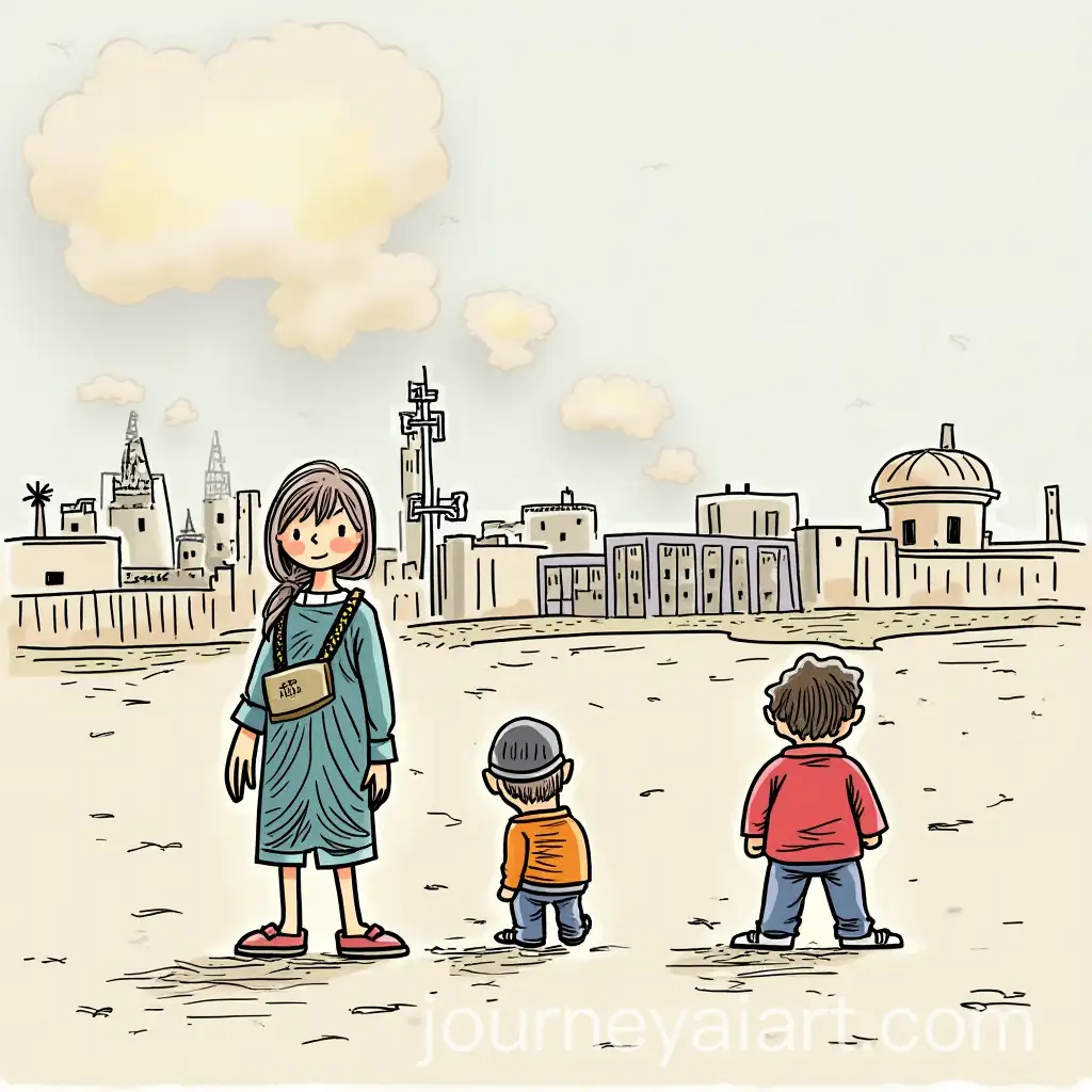 Impact-of-War-on-Children-in-Gaza-in-Naive-Art-Style