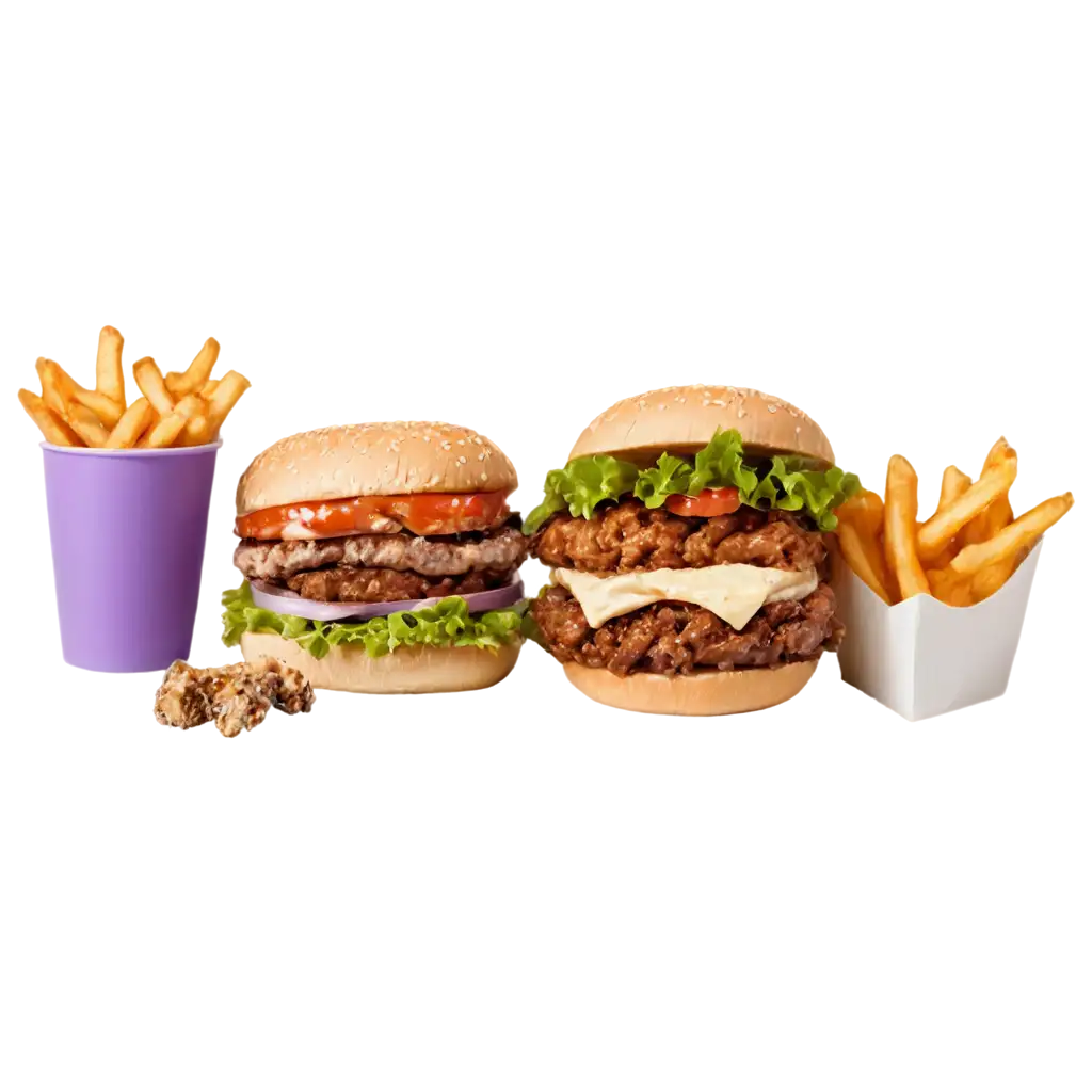 SEO-PNG-Image-ScenariosPurple-Fast-Food-Doodle-PNG-Fun-and-Colorful-Fast-Food-Illustrations-for-Your-Projects