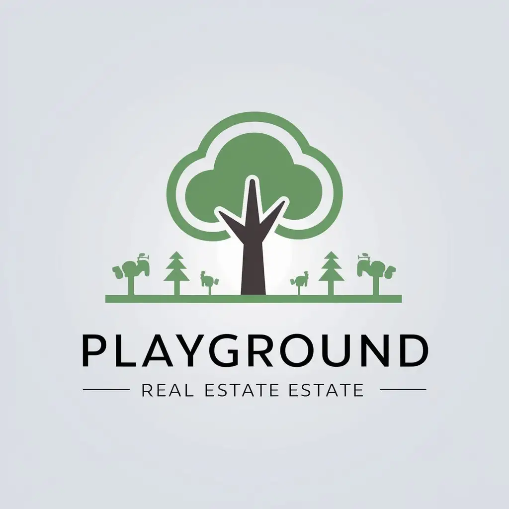 LOGO-Design-For-Playground-Tree-Symbol-in-Minimalistic-Style-for-Real-Estate