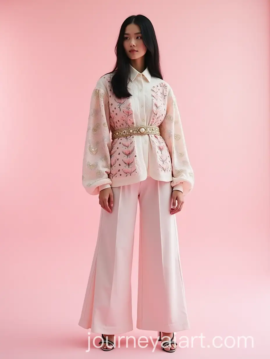 Futuristic-Chic-Young-Woman-in-Tulip-Pattern-Embroidered-SpringSummer-Fashion