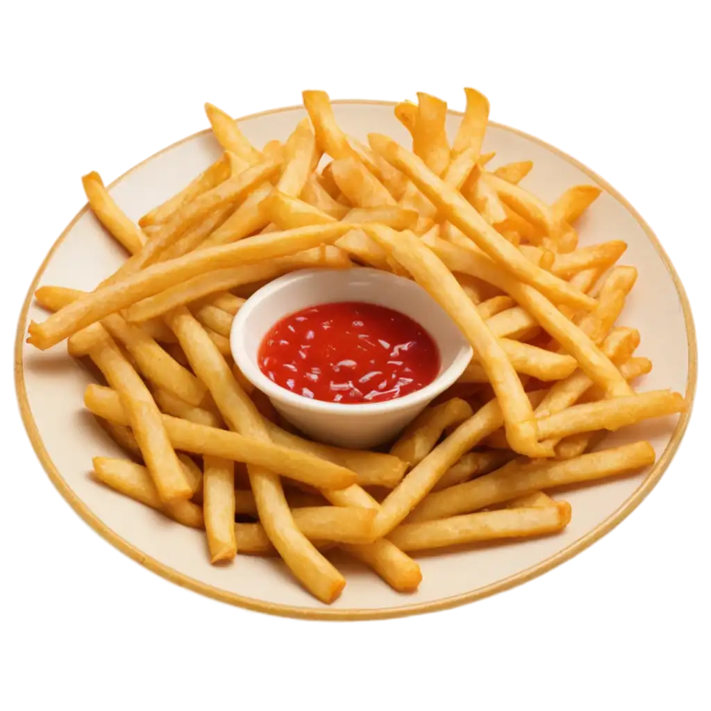 Fries-on-Plate-PNG-Image-HighQuality-Transparent-Image-for-Versatile-Use