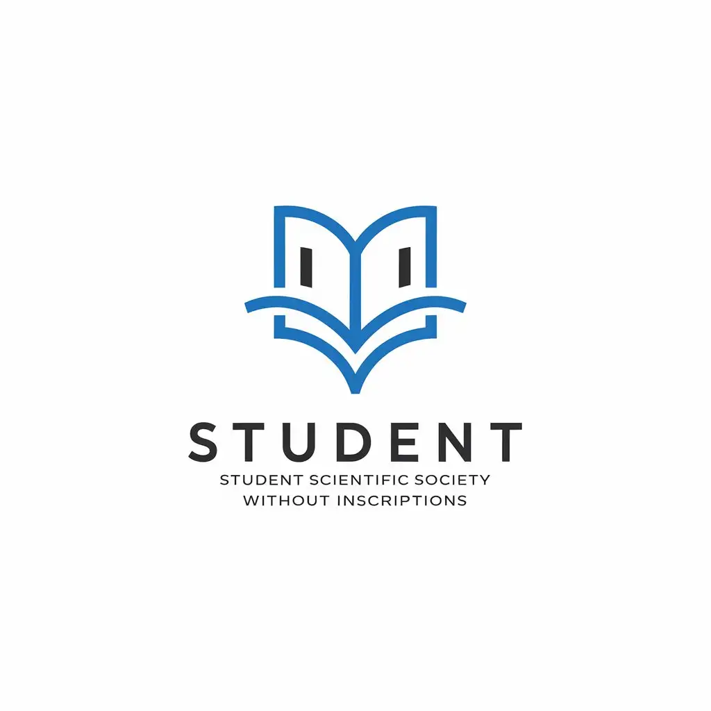 LOGO Design for Student Scientific Society Minimalistic Blue Black Book Symbol for Education Industry