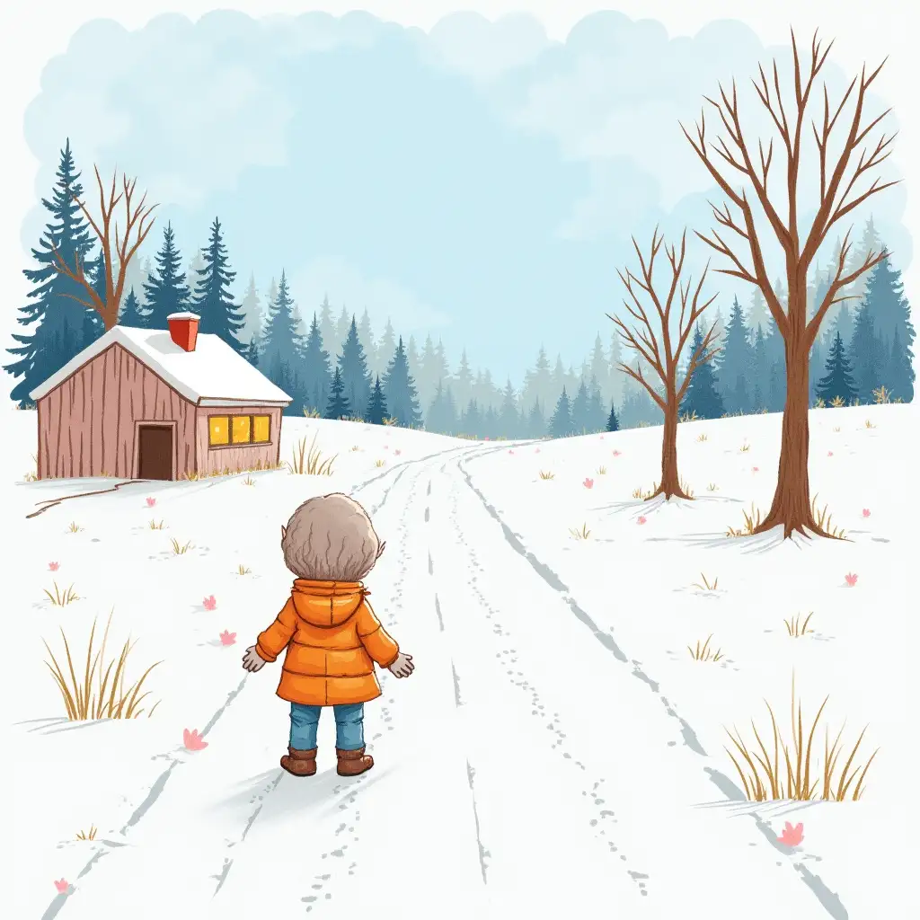 Childs-Drawing-of-a-Simple-Winter-Road-Scene