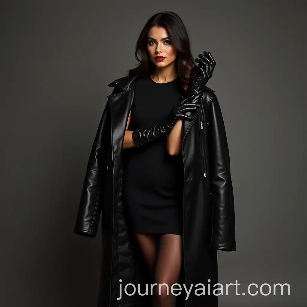 Elegant-Melancholic-Woman-in-Black-Leather-Outfit