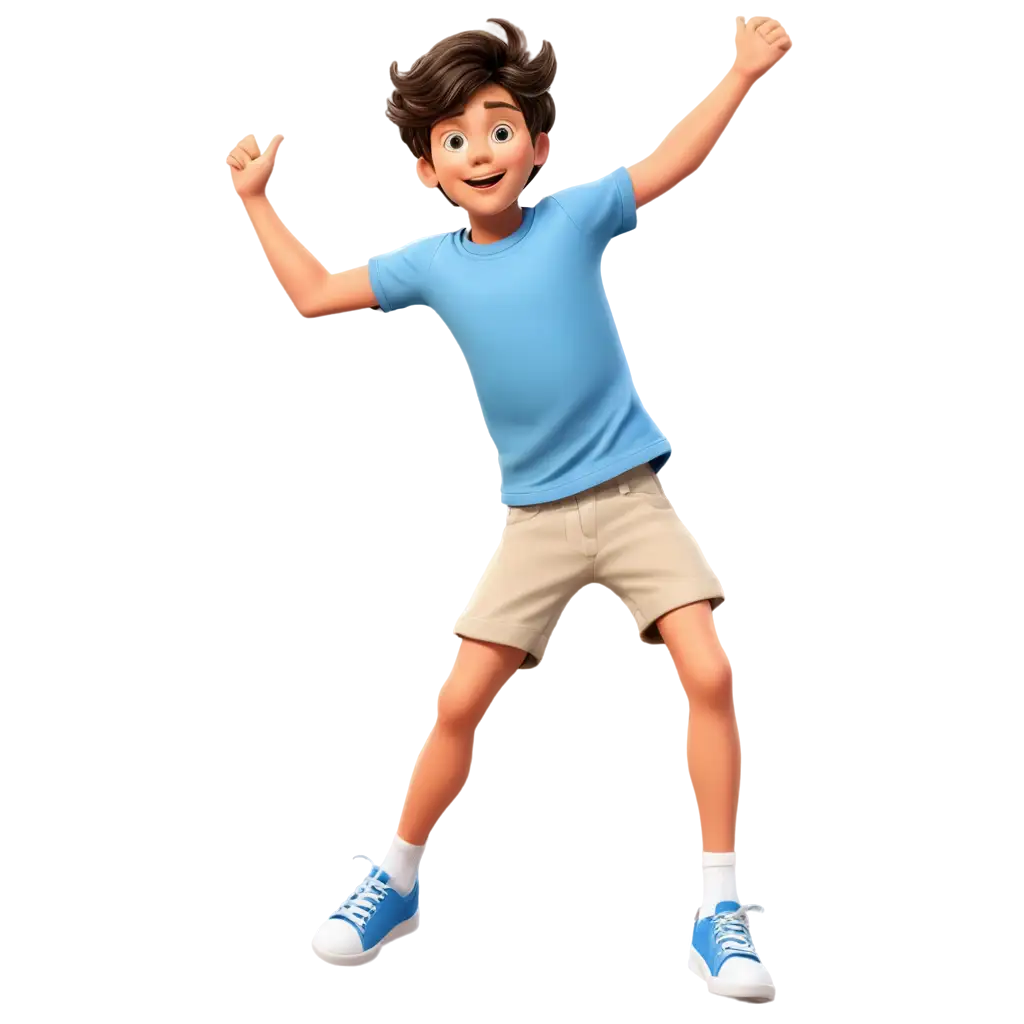 High-Resolution-PNG-Cartoon-Image-of-a-Jumping-Happy-Boy-in-Blue-TShirt-and-Pants