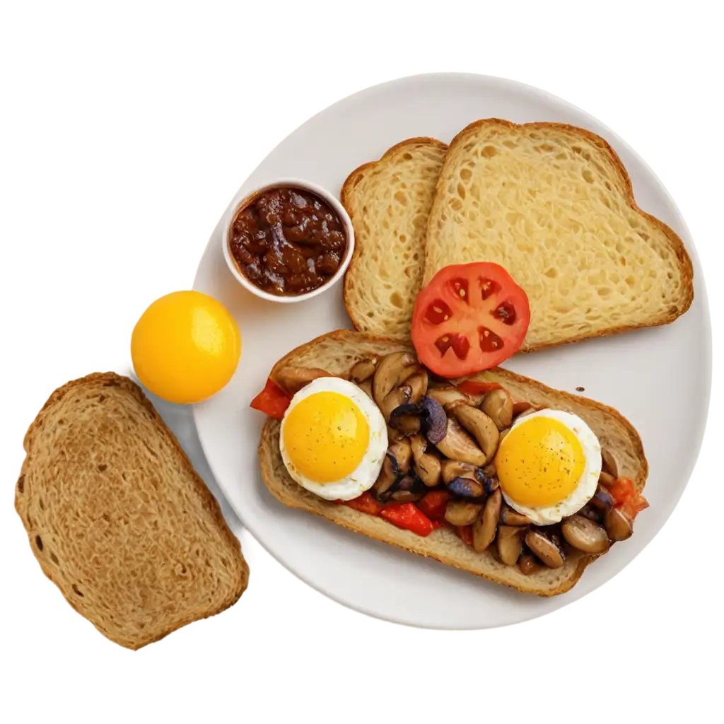 Delicious-Breakfast-Plate-PNG-Salsicha-Bacon-Egg-Mushroom-Tomato-Chips-and-Toast