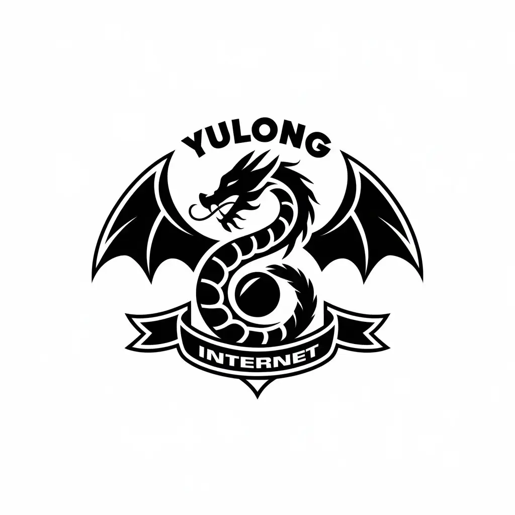 a vector logo design,with the text "yulong", main symbol:dragon,Moderate,be used in Internet industry,clear background