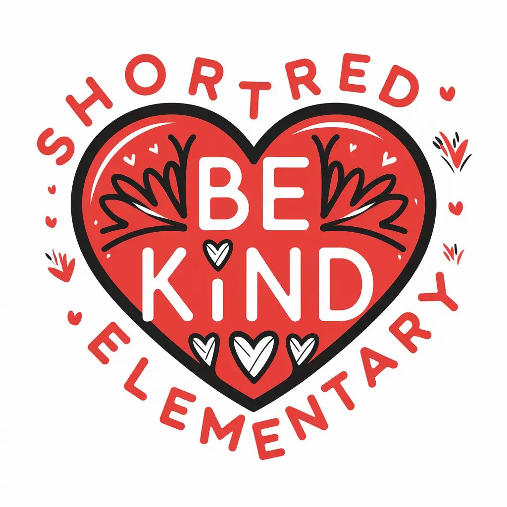 LOGO Design for Shortreed Elementary Be Kind Valentines Day Theme with Clear Background