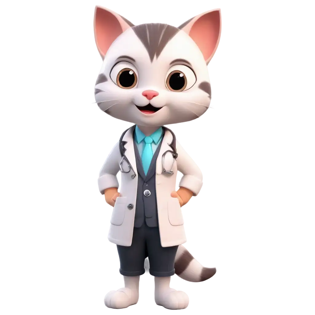 3D-Cartoon-Little-Cat-Doctor-PNG-Image