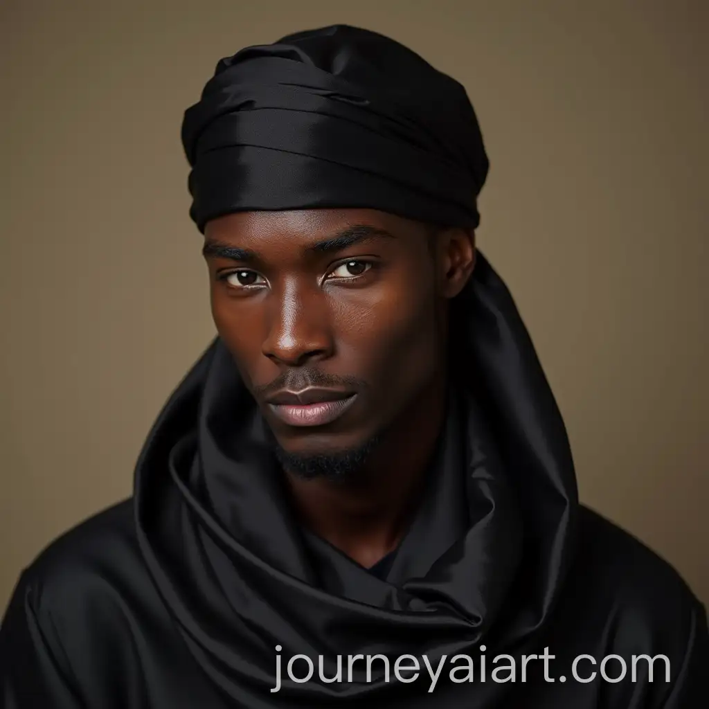 Handsome-Young-Black-Man-Wearing-a-Black-Silk-Durag