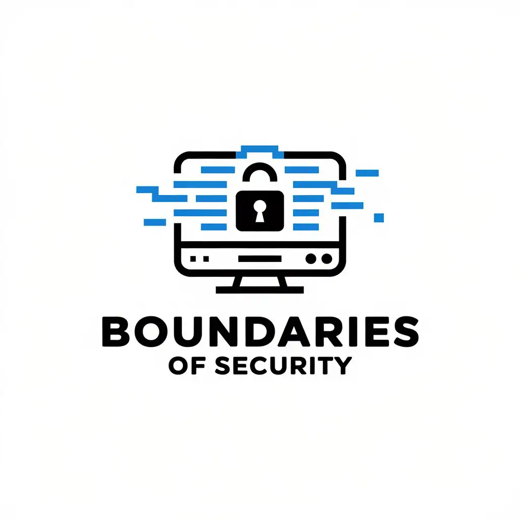 a vector logo design,with the text "Boundaries of Security", main symbol:computer,Moderate,clear background