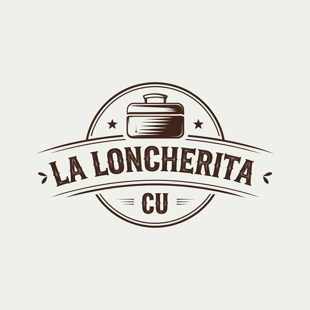 LOGO Design for LA LONCHERITA CU Minimalistic Metal Lunchbox Symbol for Restaurant Industry