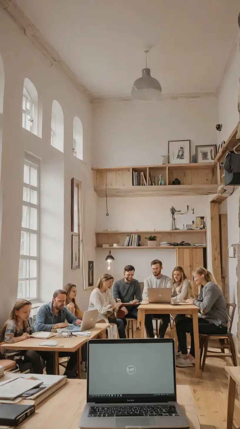 Group of People Using Laptop in Room in Germany