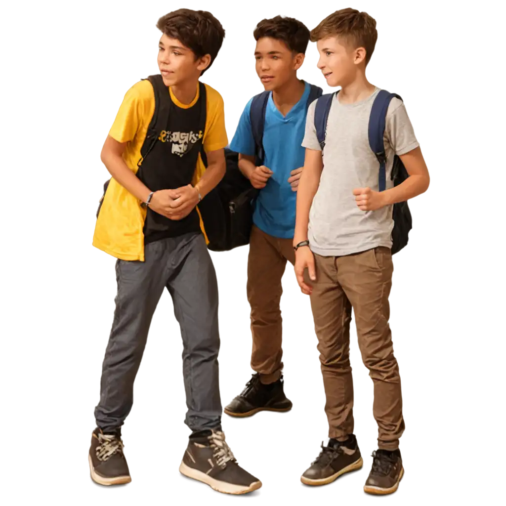 Young-Boys-Students-Standing-PNG-HighQuality-Transparent-Image-for-Multiple-Applications