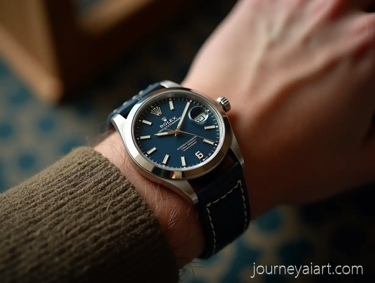 Luxury-Rolex-Hand-Watch-Closeup-with-Detailed-Features