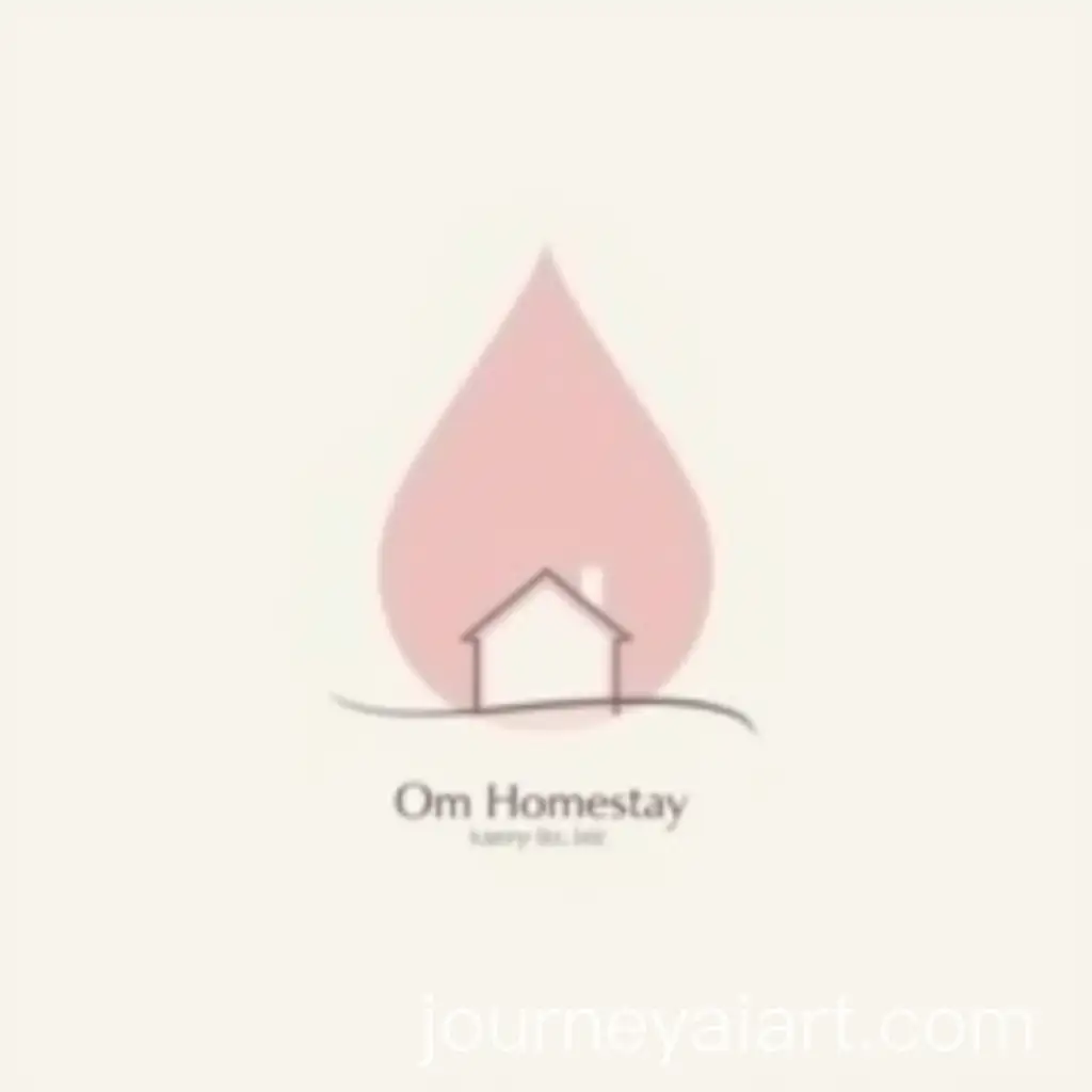 Om-Homestay-Logo-Design-with-Elegant-Pink-Droplet-Icon