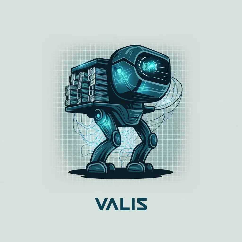 LOGO Design for VALIS Sophisticated Data Transport Robot with Cybernetic Elements