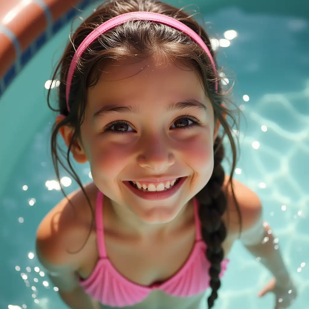 School-Girl-in-Pink-Bikini-smiling-at-Tub