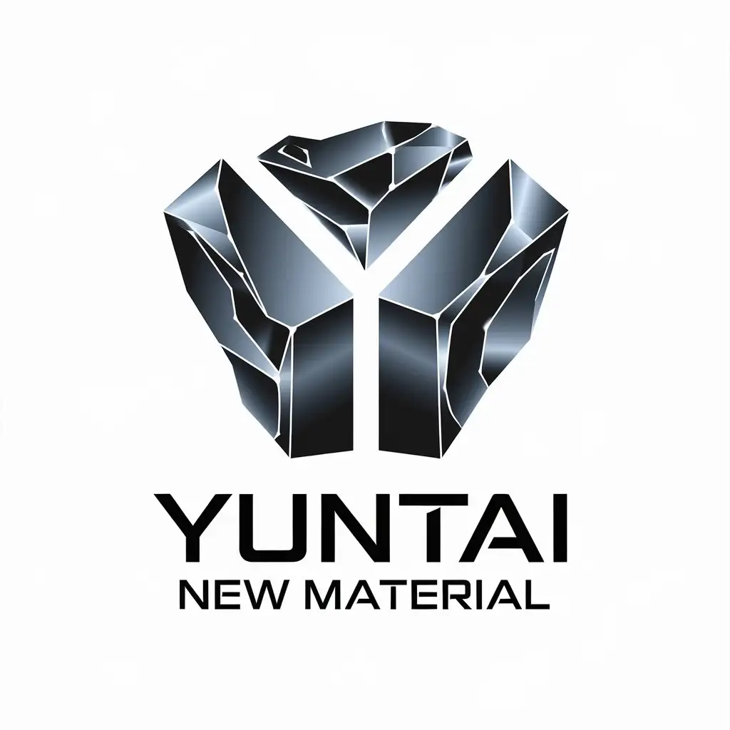 a vector logo design,with the text "Yuntai new material", main symbol:titanium iron ore,Moderate,be used in Technology industry,clear background