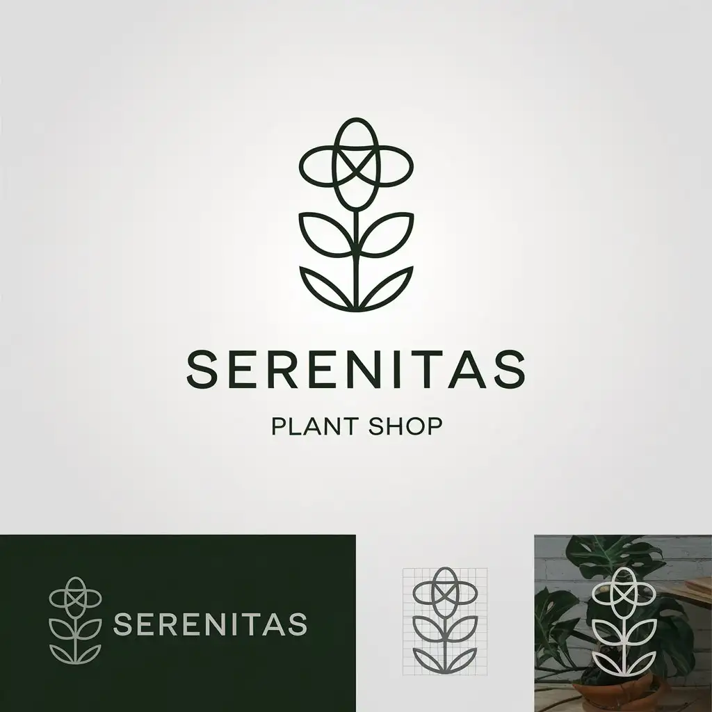 LOGO Design For Serenitas Minimalist Loft Logo with Flower Symbol