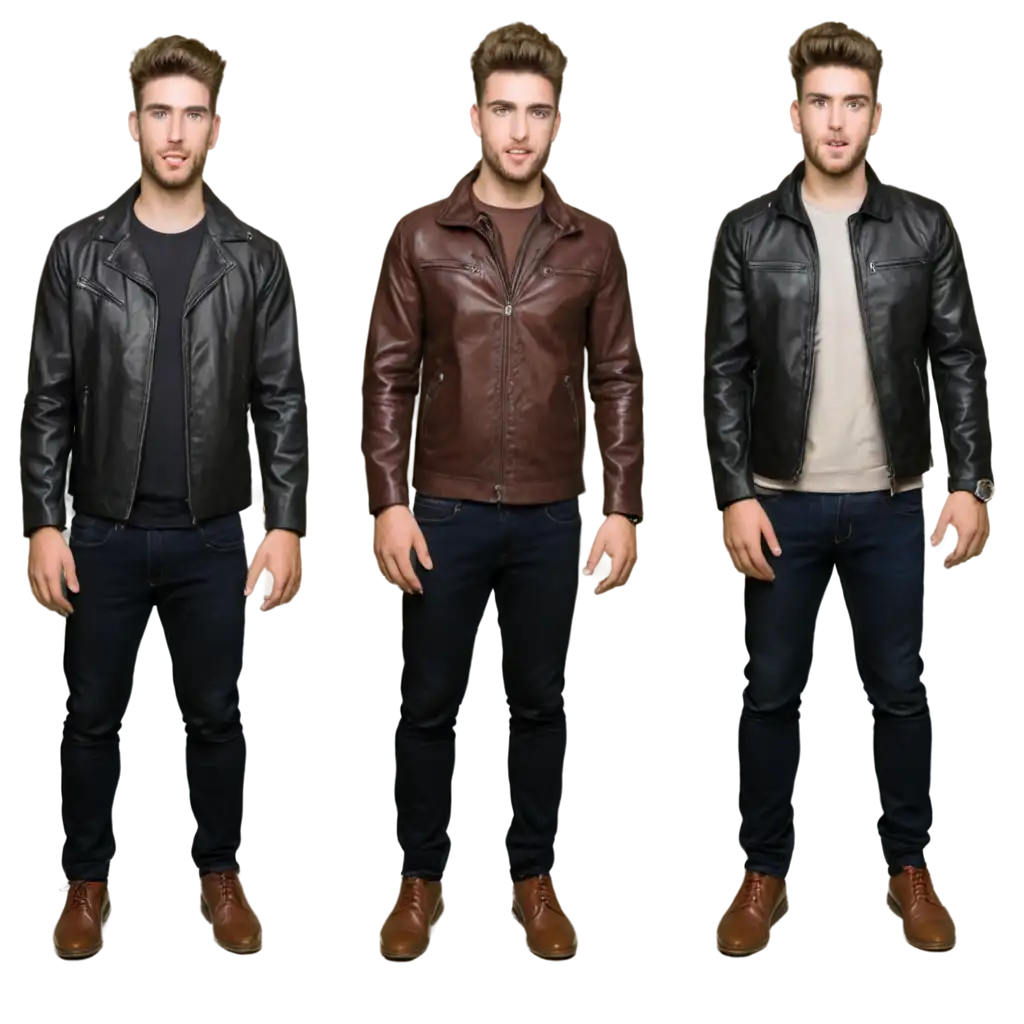 Trendy-Leather-Jackets-for-Boys-in-Brown-and-Black-Colors-PNG-Image-for-Fashion-and-Styling