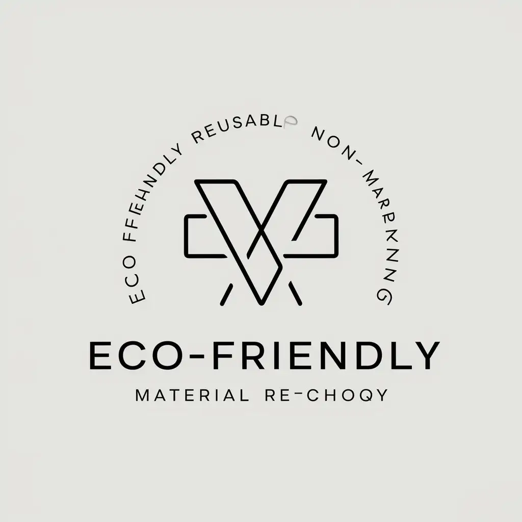 a vector logo design,with the text "Eco-friendly materials Reusable Non-marking", main symbol:VS,Minimalistic,be used in Others industry,clear background