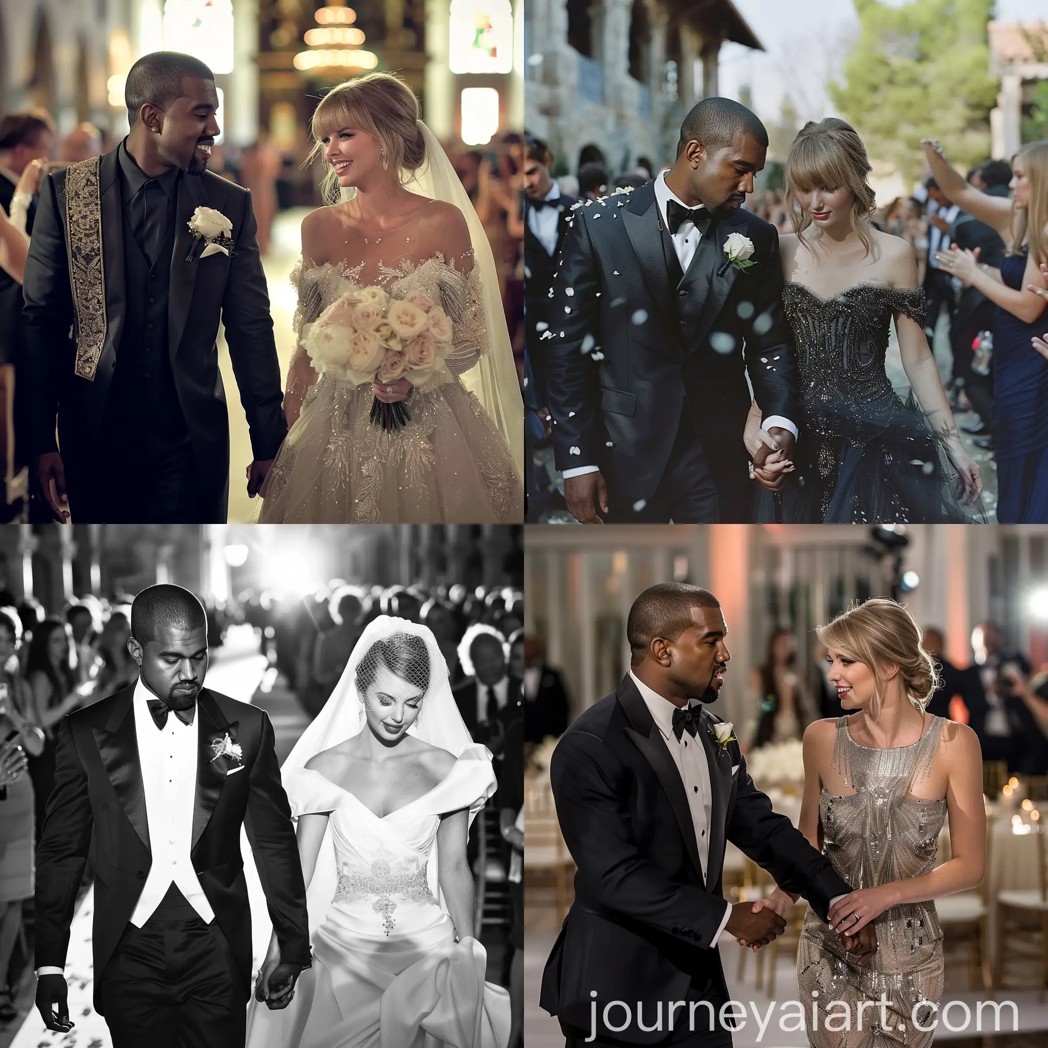 Kanye-West-and-Taylor-Swift-Holding-Hands-at-Wedding