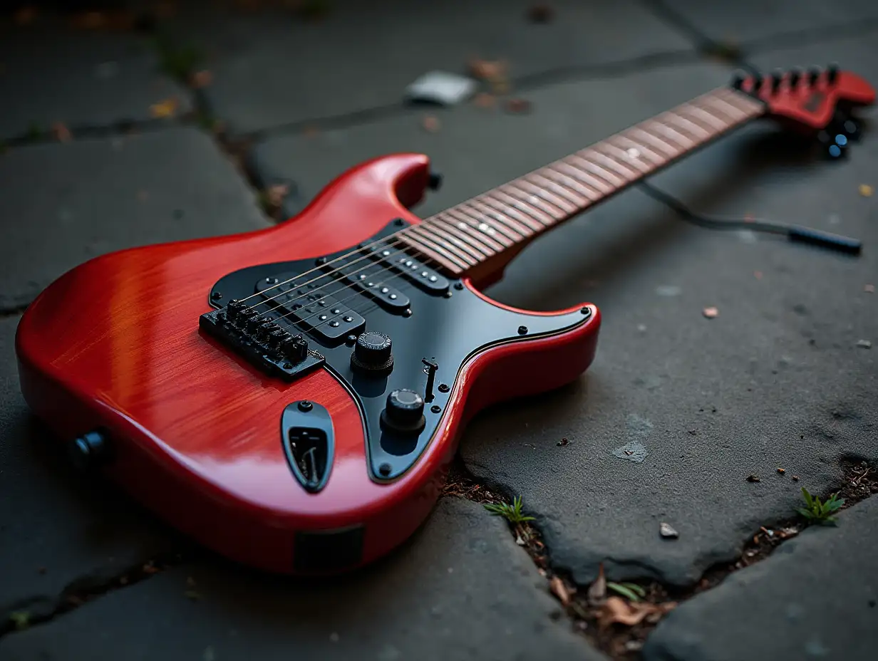 AI Electric guitar on the ground