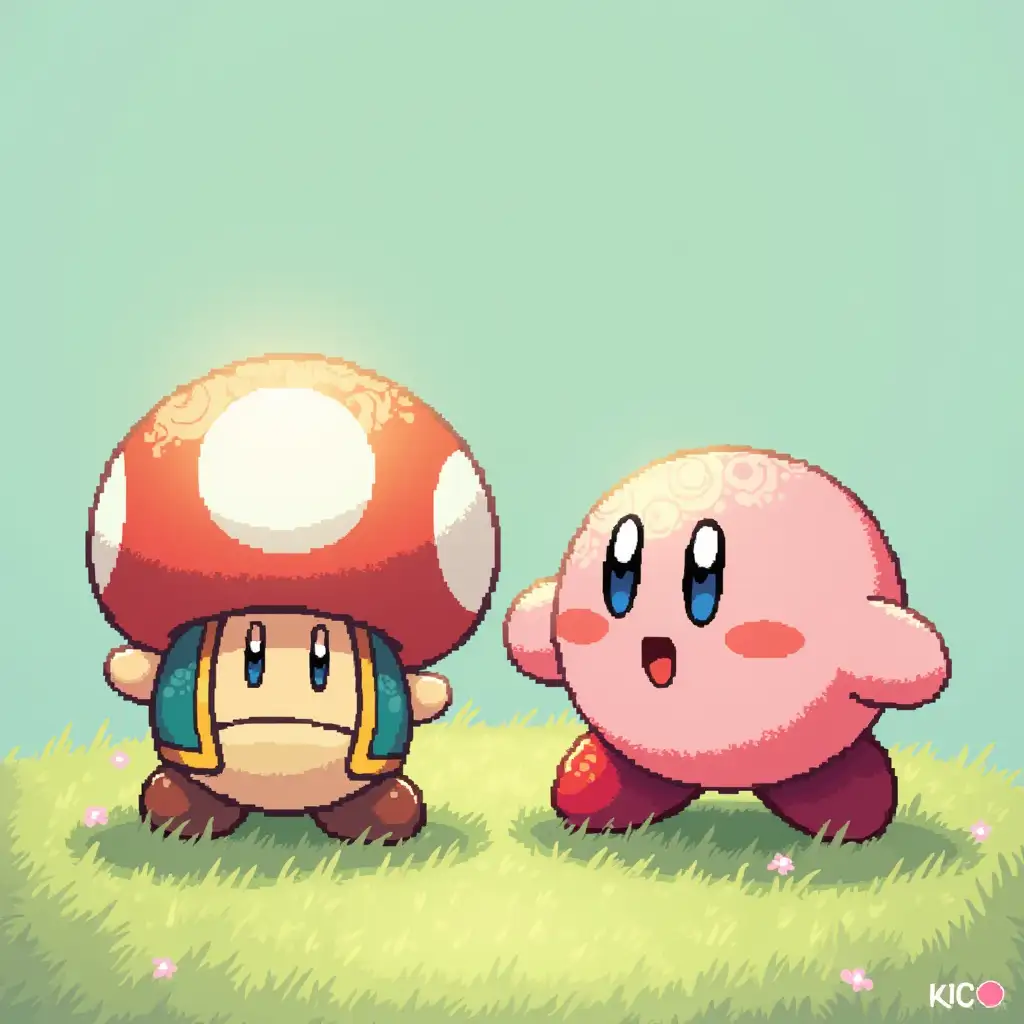 Kirby and toad