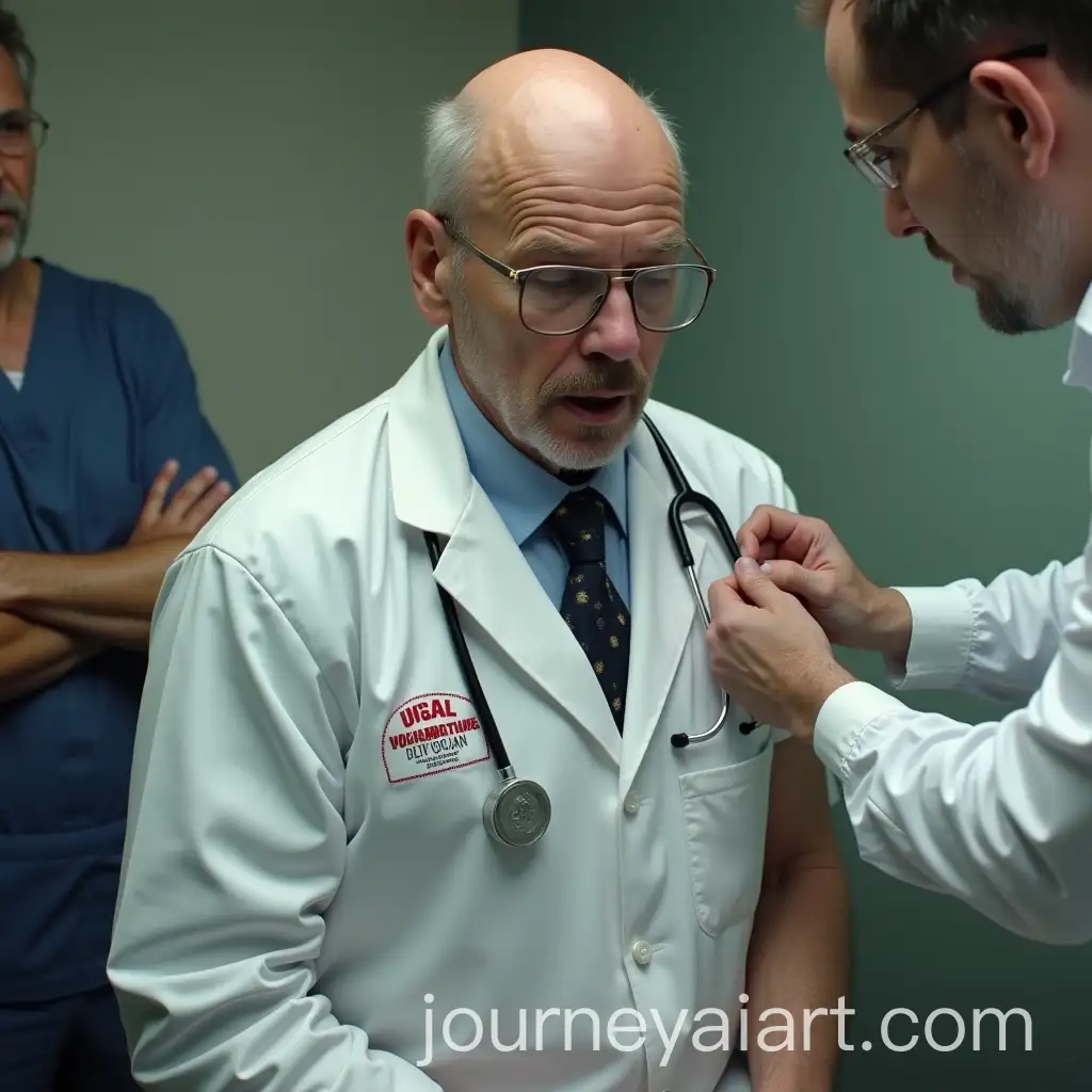 Walter-White-in-Doctors-Costume-Receiving-Tetanus-Vaccination