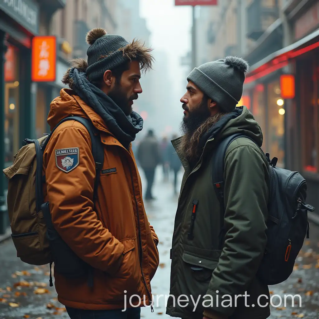 Realistic-Street-Scene-Depicting-Homeless-Man-in-Urban-Environment